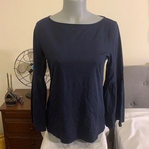 Banana Republic Navy Blue Bell Sleeved Shirt